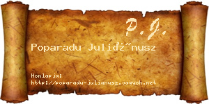 Poparadu Juliánusz névjegykártya